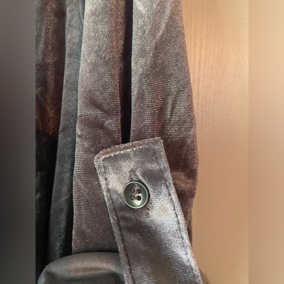 Women’s Easel Mauve button down velour blouse size L - Picture 4 of 10